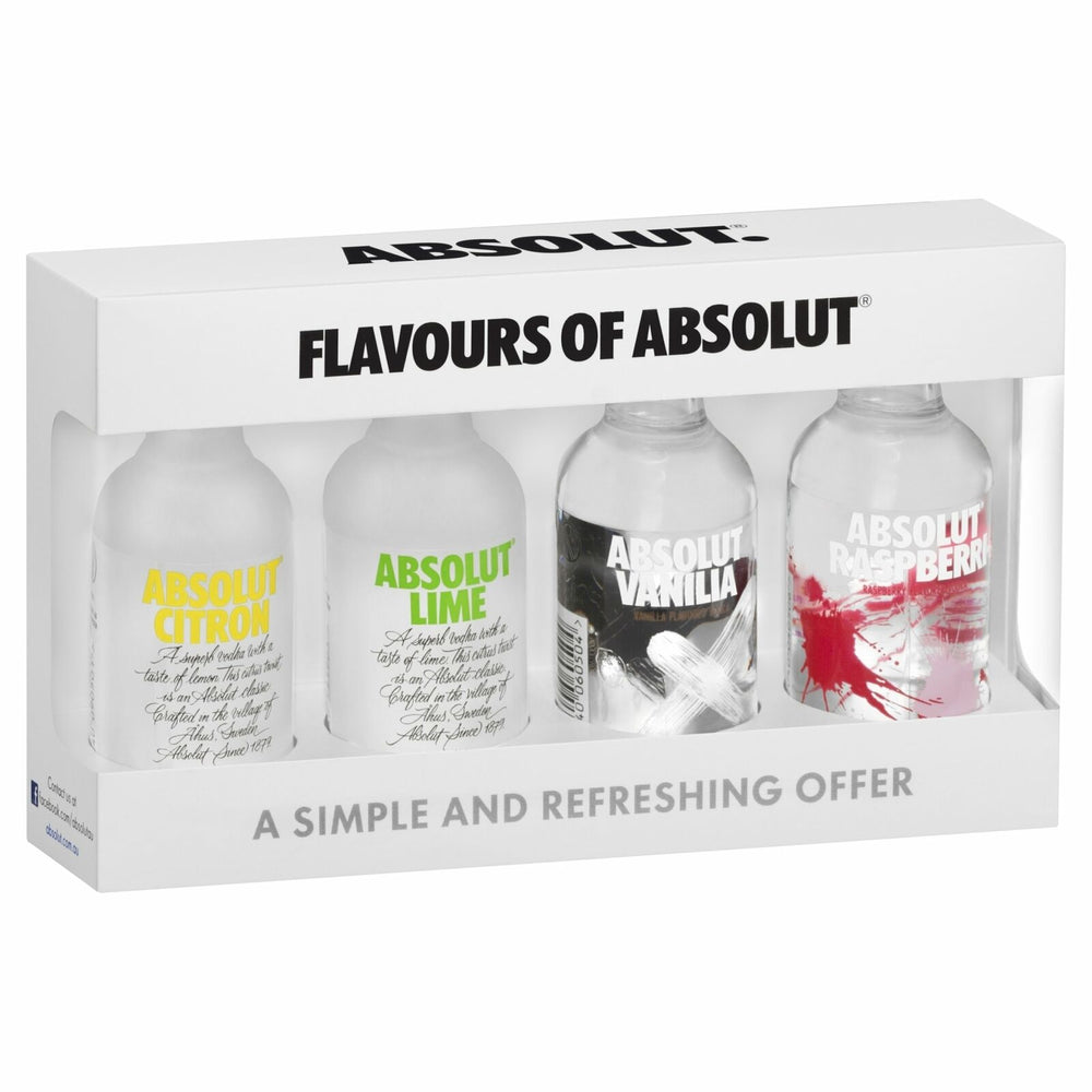 Buy Absolut Absolut Vodka Flavours Miniatures Gift Pack (4 x 50ml) at Secret Bottle