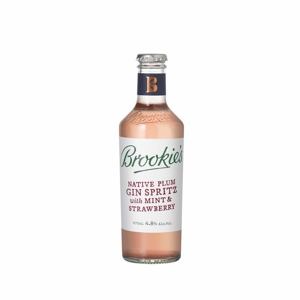 Buy Cape Byron Distillery Brookie’s Native Plum Gin Spritz with Mint & Strawberry (275mL x 4) at Secret Bottle