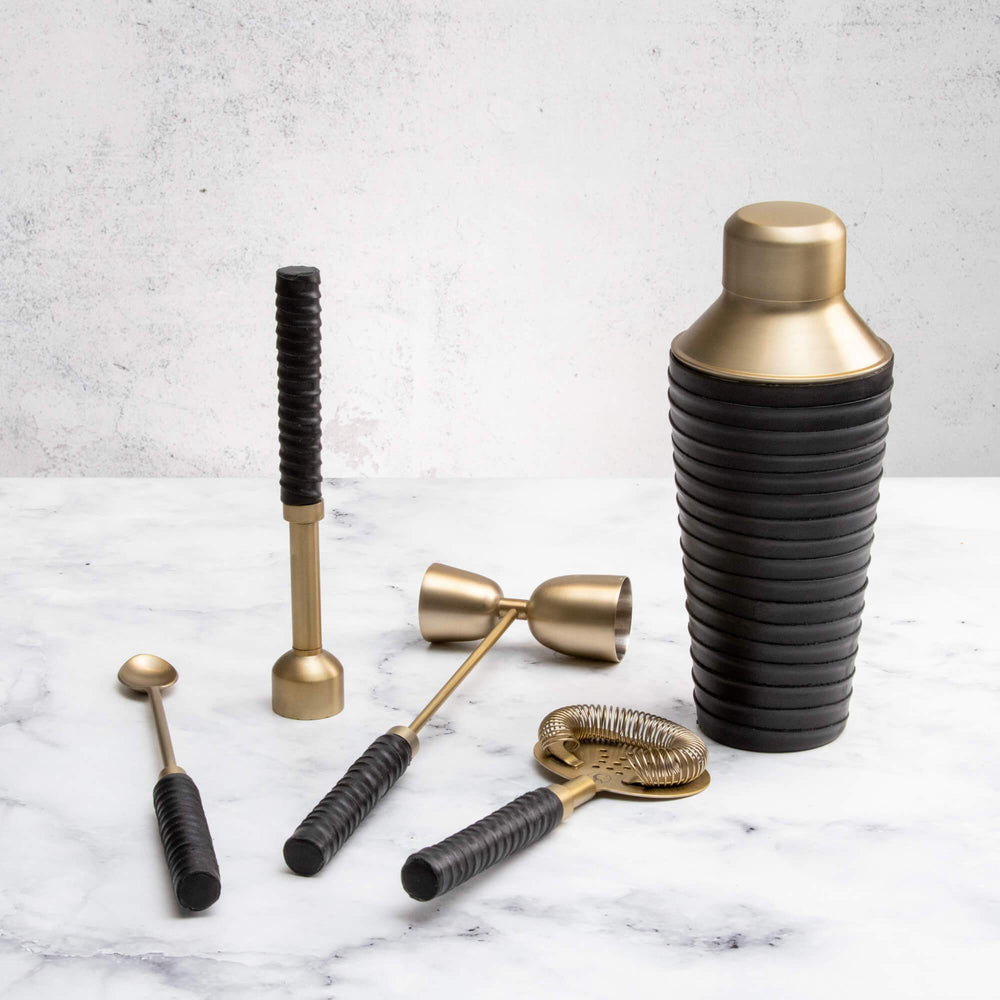 Buy Clinq Premium Leather & Brass Cocktail Shaker at Secret Bottle